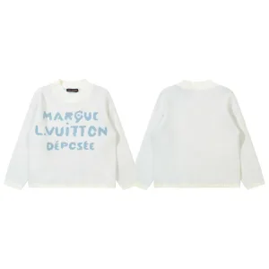 High Quality Designer Louis Vuitton Sweater Blue Wool Blend Jacquard