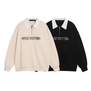 Reps Super Clone Louis Vuitton Hoodie Ash Silk Embroidery