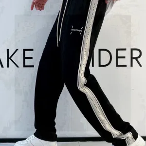 Luxury Margiela Trousers Black Autumn Winter Embroidery