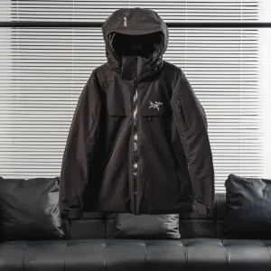 Luxury Archaeopteryx Jackets Red Gore-Tex Goose Down Adhesive Mesh Winter Embroidery Zippered Pocket