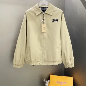 Luxury Reps Stussy Coat Red Relaxed Fit Embroidery Patch