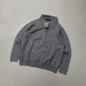 Luxury Balenciaga Sweater Dark Gray Wool Blend