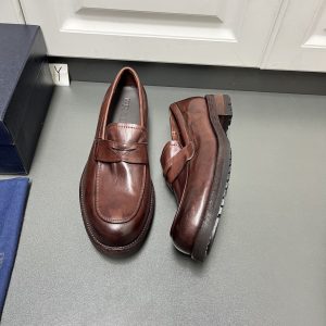 High Quality Luxury Prada Cowhide Leather Shoes For Fall
