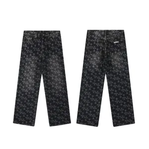 High Quality Chrome Hearts Jeans Ash Eva Jacquard Denim Understated Luxury Style Leather Patch