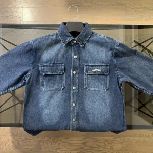 High Quality Chrome Hearts Shirts Blue Denim Autumn