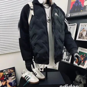 AAA Adidas Jacket Red Down Exquisite Workmanship Street Style Embroidery