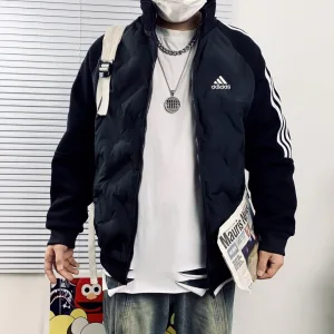 Super Clone Adidas Jacket Red Down Exquisite Workmanship Street Style Embroidery