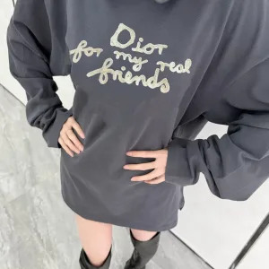 AAA High Quality Dior Hoodies Red Cotton Pure