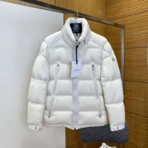 Luxury Moncler Coat White Goose Down Sophistication