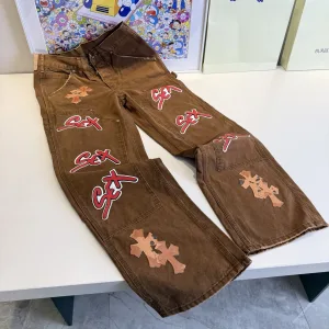High Quality Chrome Hearts Cargo Pants Red