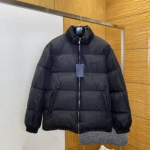 Designer Prada Coat Black Goose Down Nylon Fabric Sophistication