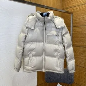 Reps Prada Down Jacket Beige Goose Nylon Fabric