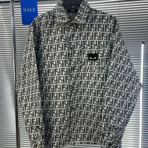 Reps High Quality Fendi Shirts Red Jacquard Denim