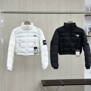 Designer Reps The North Face Down Jacket White Duck Patch Plaid Patchwork