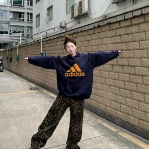 High Quality Super Clone Adidas Hoodie Red Cotton Pure Ribbed Fabric Winter