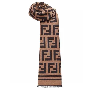 Designer High Quality Fendi Scarf Brown Cashmere