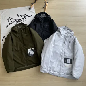 Reps AAA Archaeopteryx Jackets Red Gore-Tex Duck Down Nylon Knitted Fabric Adjustable Drawstring Winter Embroidery Zippered Pocket