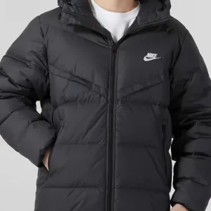 Super Clone Designer Nike Jacket Black Down Woven Fabric Running Winter