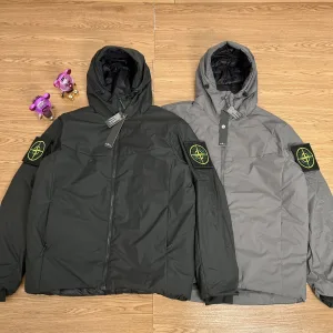 High Quality Reps Stone Island Down Jacket Ash Cotton Wool Lace High-Density Fabric Exquisite Workmanship Street Style Functional Outdoor Embroidery