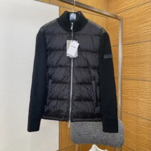 AAA Luxury Dior Down Jacket Red Nylon Jacquard Fabric Sophistication Winter Patch