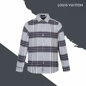 Designer Louis Vuitton Shirt Red Flannel