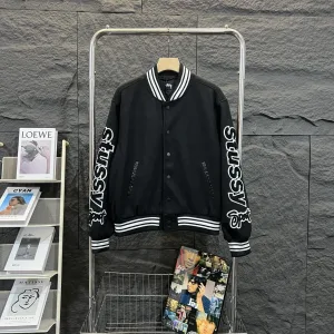 Reps High Quality Stussy Baseball Uniform Red Wool Blend Spring Summer