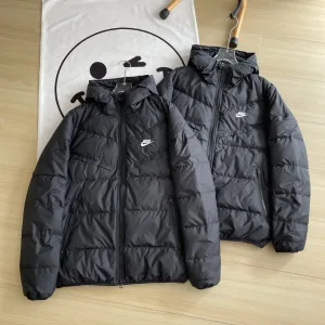High Quality Luxury Nike Jacket Black Down Woven Fabric Running Winter