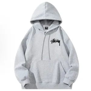Reps Designer Stussy Hoodie Red Cotton Pure Fleece Ribbed Fabric Winter