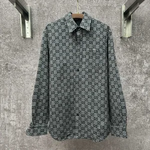 Designer Reps Gucci Long-Sleeved Shirt Red Cotton Jacquard Winter
