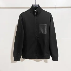 Luxury AAA Loewe Coat Red Fleece Genuine Leather Ribbed Fabric