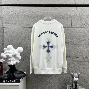 High Quality Chrome Hearts Long-Sleeved Shirt Black Autumn Winter Early Embroidery