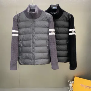 Luxury Moncler Outerwear Red Wool Feather Duck Down Fleece Exquisite Workmanship Winter Patch Side Pockets