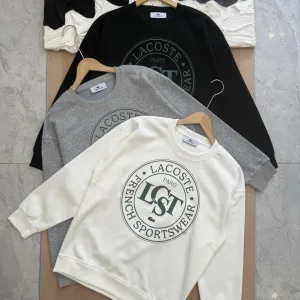 Luxury Lacoste Long-Sleeved Ash Cotton Spring Autumn Winter