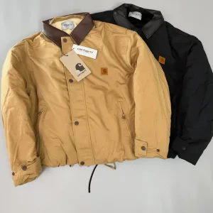 Designer Luxury Carhartt Outerwear Red Cotton Pure Fleece Twill Fabric Relaxed Fit Adjustable Drawstring Winter
