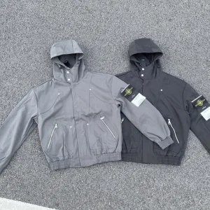 Super Clone AAA Stone Island Coat Red Polyester Ribbed Fabric Street Style Light Outdoor Autumn