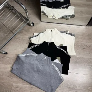 Super Clone Dior Coat Ash Cotton Wool Blend Embroidery
