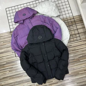 High Quality Lululemon Coat Red Goose Down Simple Design Winter Side Pockets Zippered Pocket