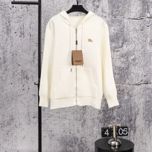 High Quality Luxury Burberry Sweatshirt Red Wool