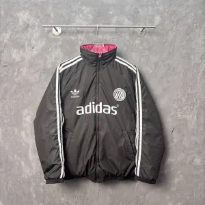 Designer Adidas Long-Sleeved Shirt Red Cotton Down Nylon