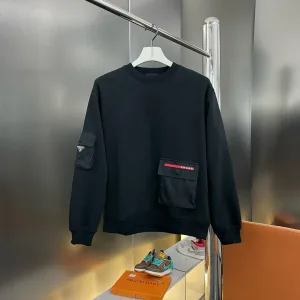 Designer Prada Hoodie Red Cotton Fleece