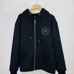 Super Clone Designer Chrome Hearts Outerwear Ash Silk Fleece Autumn Winter Embroidery
