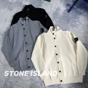 Reps Designer Stone Island Sweater Red Cotton Silk Wool Blend Silky Smooth Embroidery