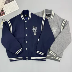 High Quality Super Clone Stussy Outerwear Red Cotton Wool Down Retro Preppy Style Winter