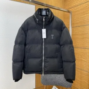 Super Clone Ami Down Jacket Black Polyester Fiber Metal Logo