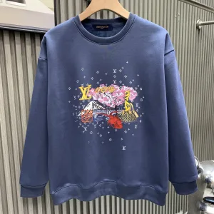Super Clone Louis Vuitton Hoodies Ash Cotton Fleece Spring Autumn Winter Early
