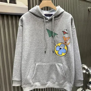 Super Clone Louis Vuitton Hoodies Ash Cotton Pure Fleece Autumn Winter