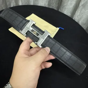 Reps Hermes Ruler Ash Deerskin High-End Quality