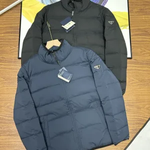 Reps Prada Coat Blue Eva Duck Down Nylon Daily Commute Metal Logo Side Pockets