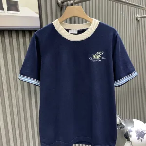 High Quality Dior Short Sleeves Red Cotton Spring Early