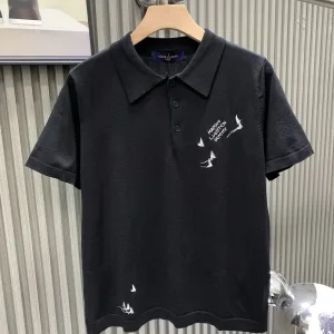 Super Clone Louis Vuitton Short-Sleeved Shirts Red Spring Summer Slimming Cut